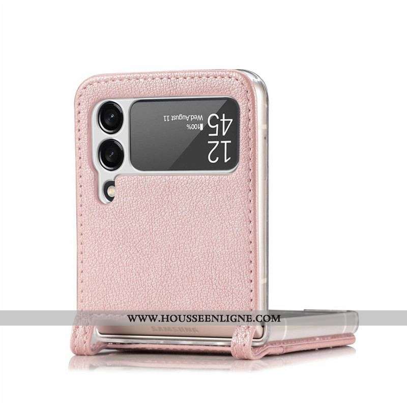 Coque Samsung Galaxy Z Flip 3 5G Texture Cuir Porte Carte