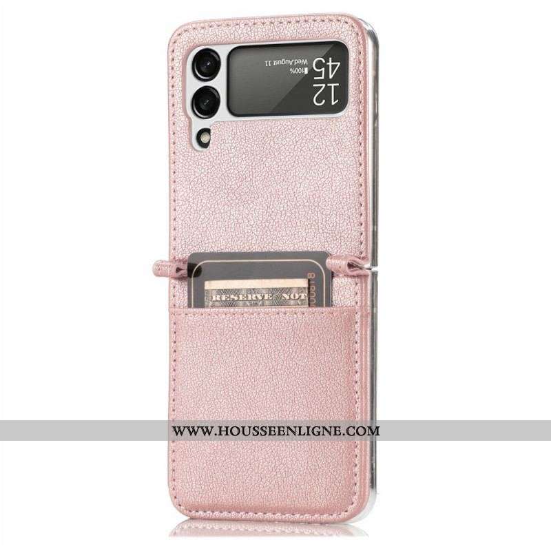 Coque Samsung Galaxy Z Flip 3 5G Texture Cuir Porte Carte