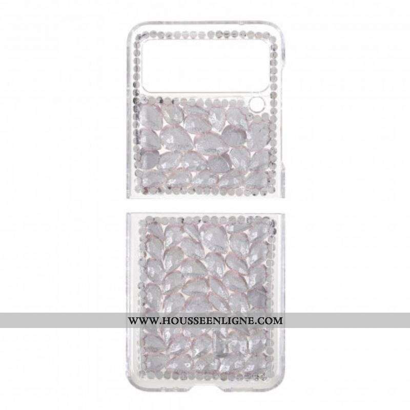 Coque Samsung Galaxy Z Flip 3 5G Transparent et Pierres Précieuses