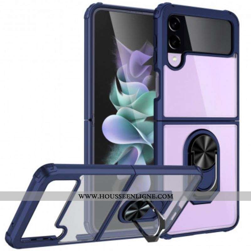 Coque Samsung Galaxy Z Flip 3 5G Transparente Anneau Métal