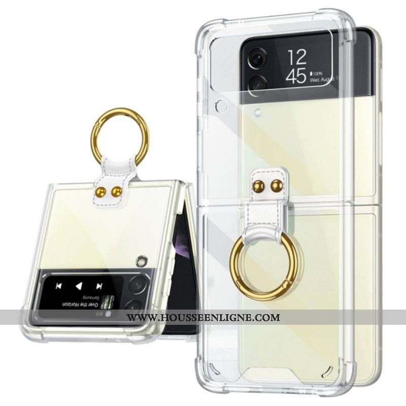 Coque Samsung Galaxy Z Flip 3 5G Transparente Anneau-Support GKK