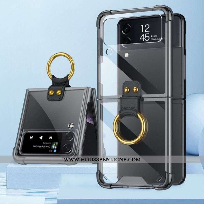 Coque Samsung Galaxy Z Flip 3 5G Transparente Anneau-Support GKK
