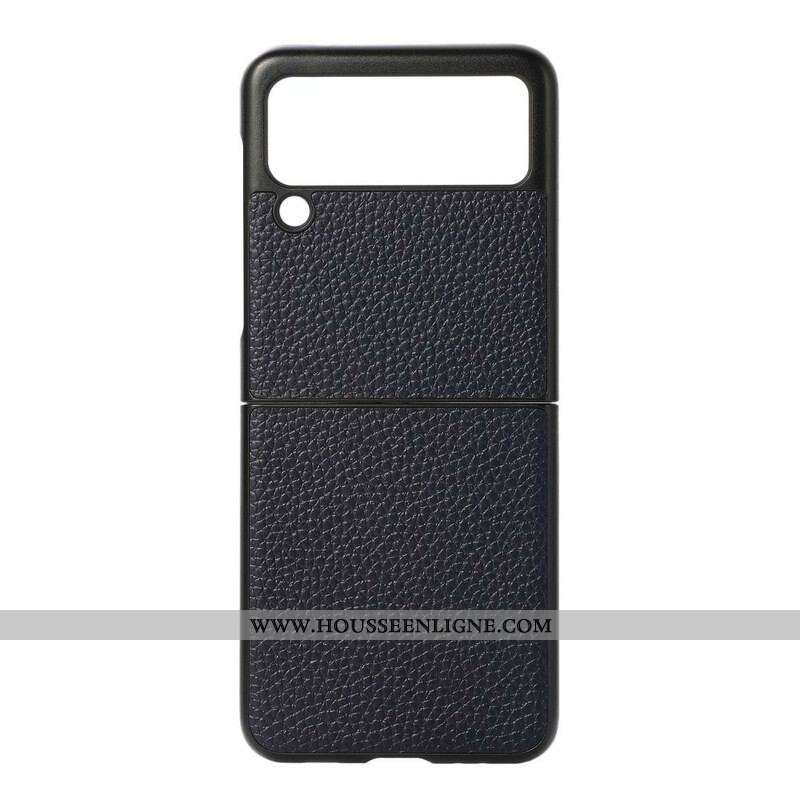 Coque Samsung Galaxy Z Flip 3 5G Véritable Cuir Litchi Color