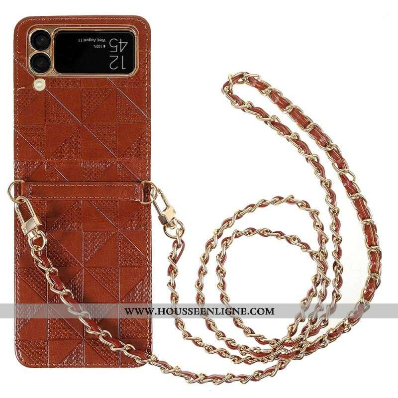 Coque Samsung Galaxy Z Flip 3 5G à Cordon Simili Cuir