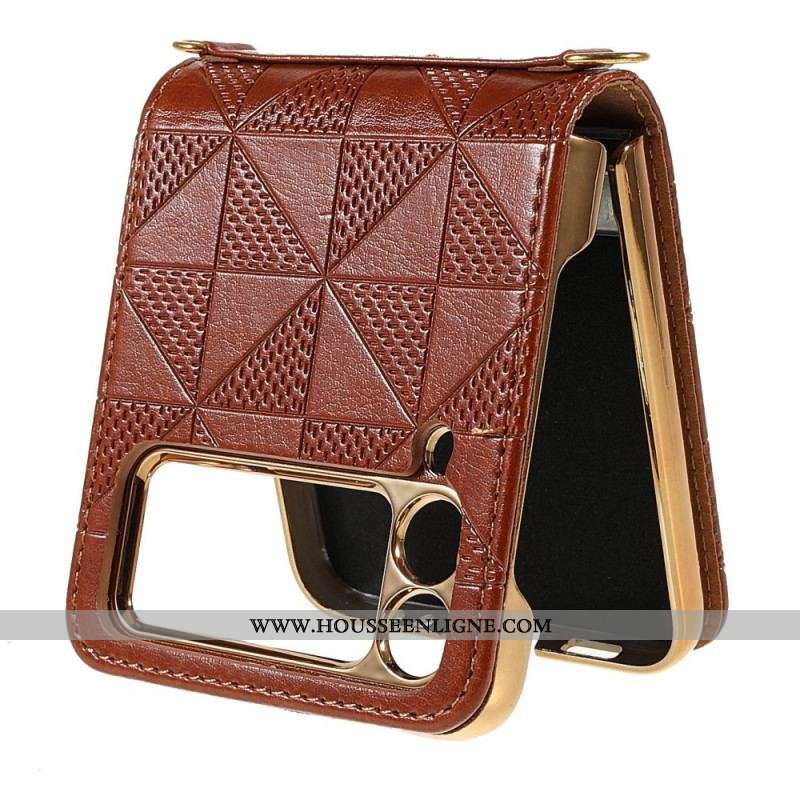 Coque Samsung Galaxy Z Flip 3 5G à Cordon Simili Cuir