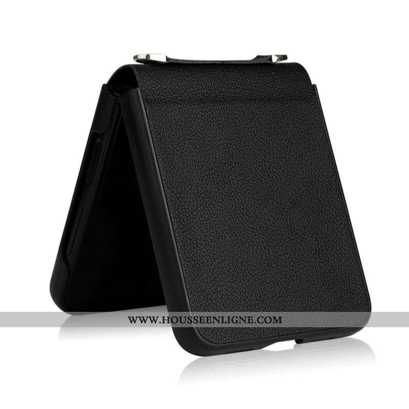 Coque Samsung Galaxy Z Flip 4 5G Texture cuir et Bandoulière