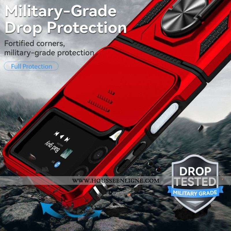 Coque Samsung Galaxy Z Flip 4 Anneau Premium / Cache-lentille