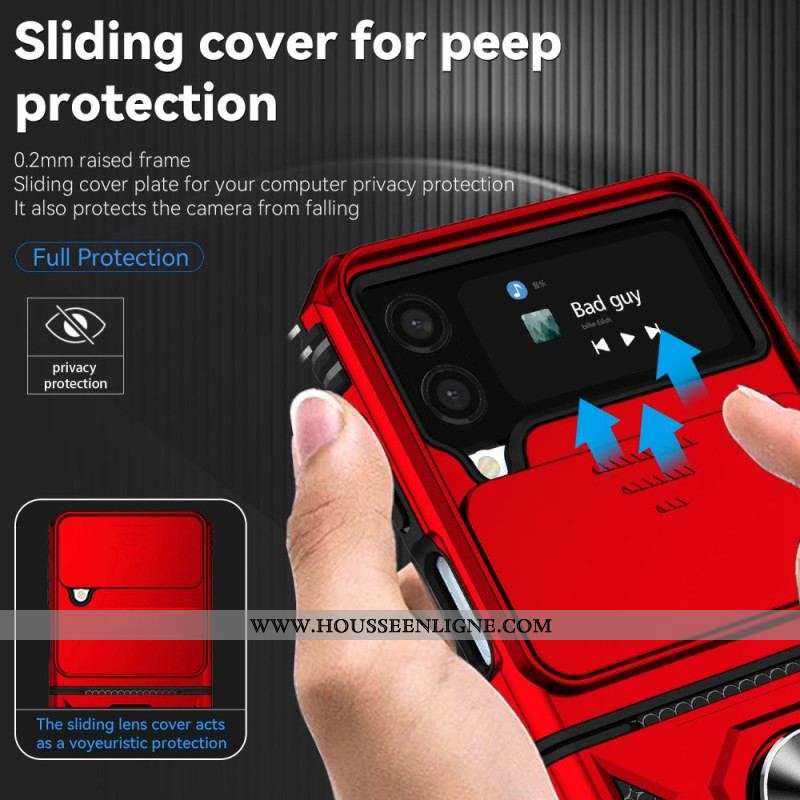 Coque Samsung Galaxy Z Flip 4 Anneau Premium / Cache-lentille
