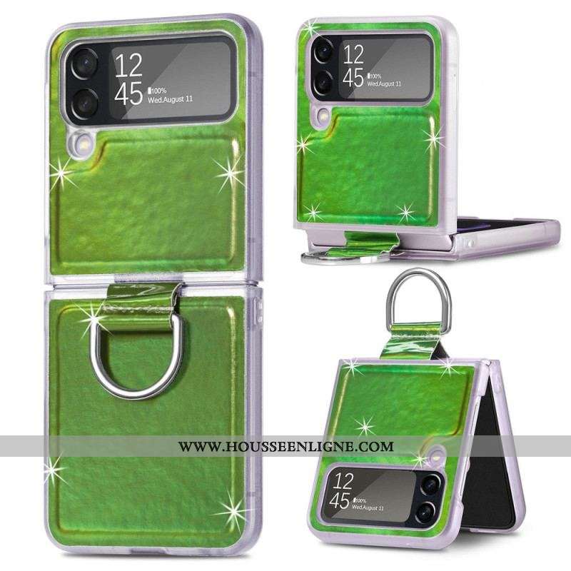 Coque Samsung Galaxy Z Flip 4 Couleurs Électriques et Anneau