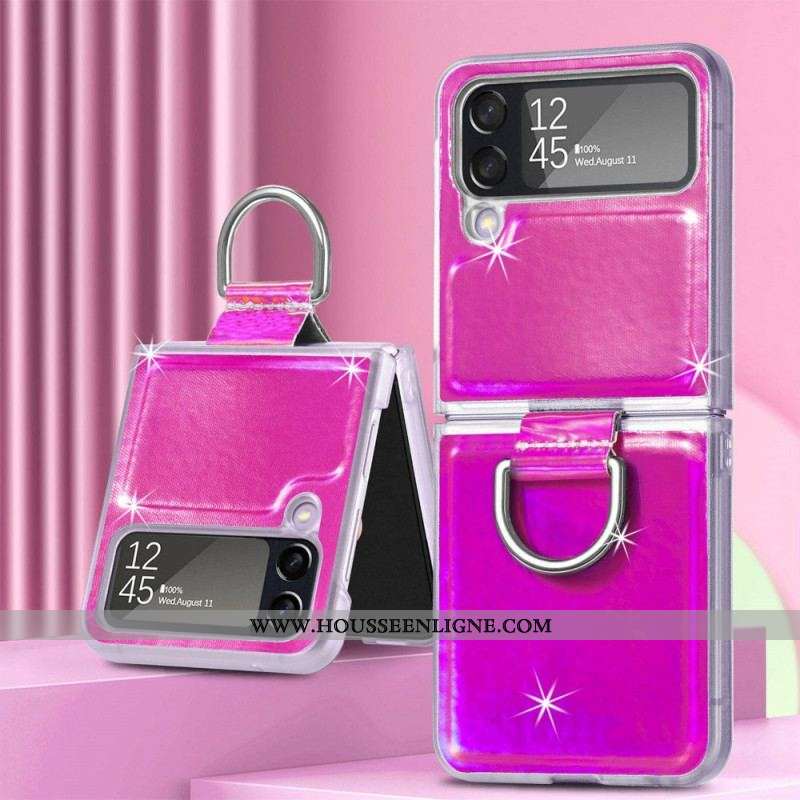 Coque Samsung Galaxy Z Flip 4 Couleurs Électriques et Anneau