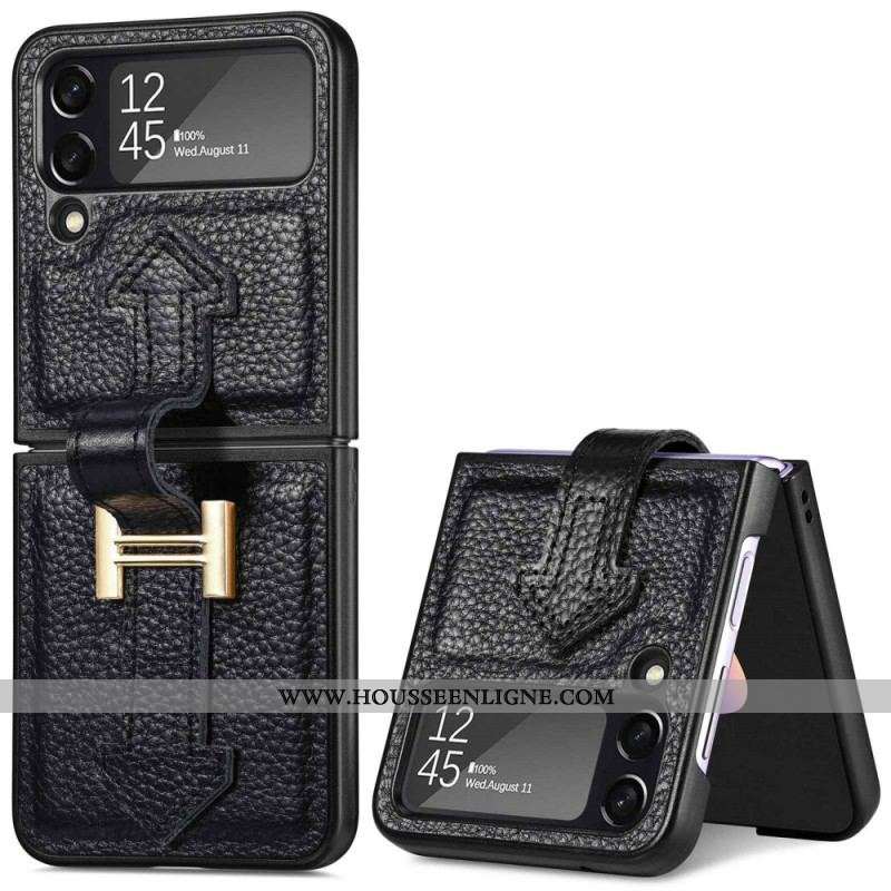 Coque Samsung Galaxy Z Flip 4 Cuir et Breloques