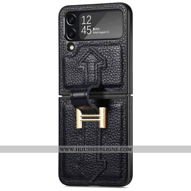 Coque Samsung Galaxy Z Flip 4 Cuir et Breloques