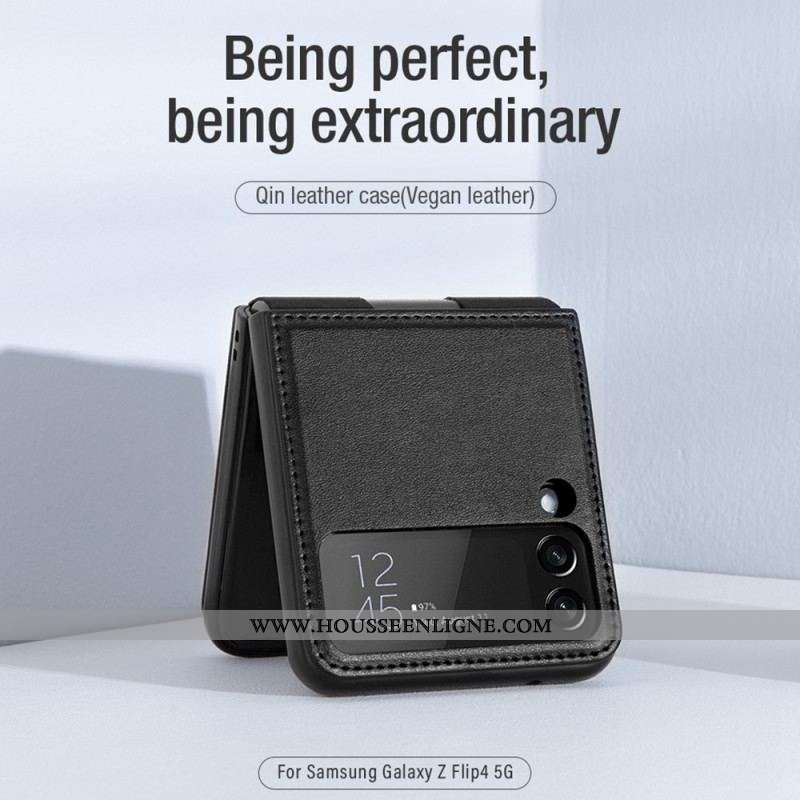Coque Samsung Galaxy Z Flip 4 Cuir et Support NILLKIN