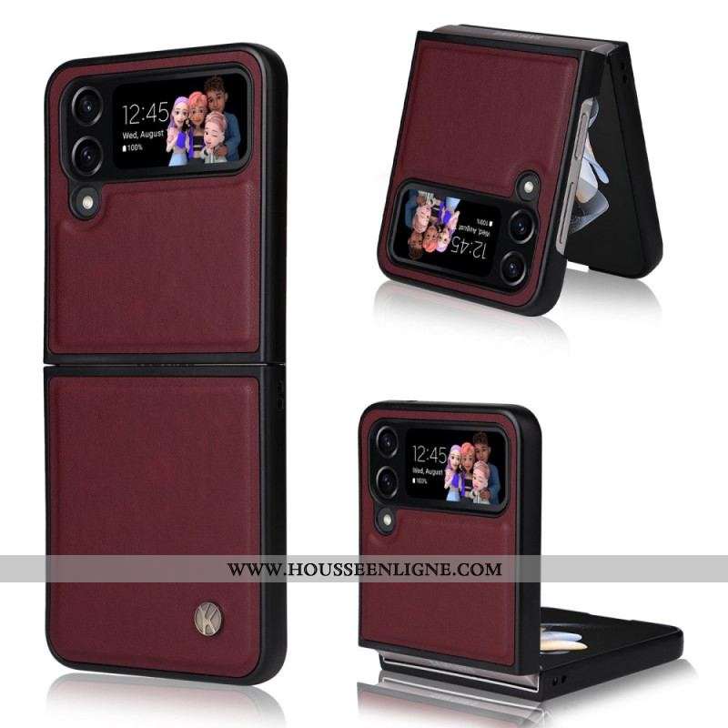 Coque Samsung Galaxy Z Flip 4 Effet Cuir YIKATU