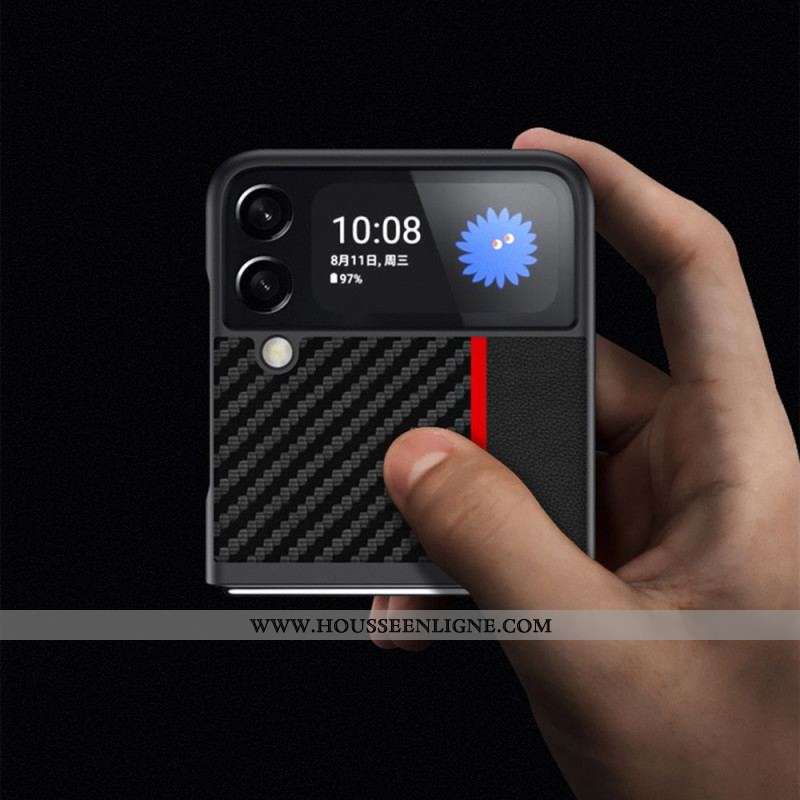 Coque Samsung Galaxy Z Flip 4 Fibre Carbone Line