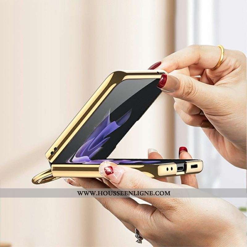 Coque Samsung Galaxy Z Flip 4 Matelassée avec Anneau GKK