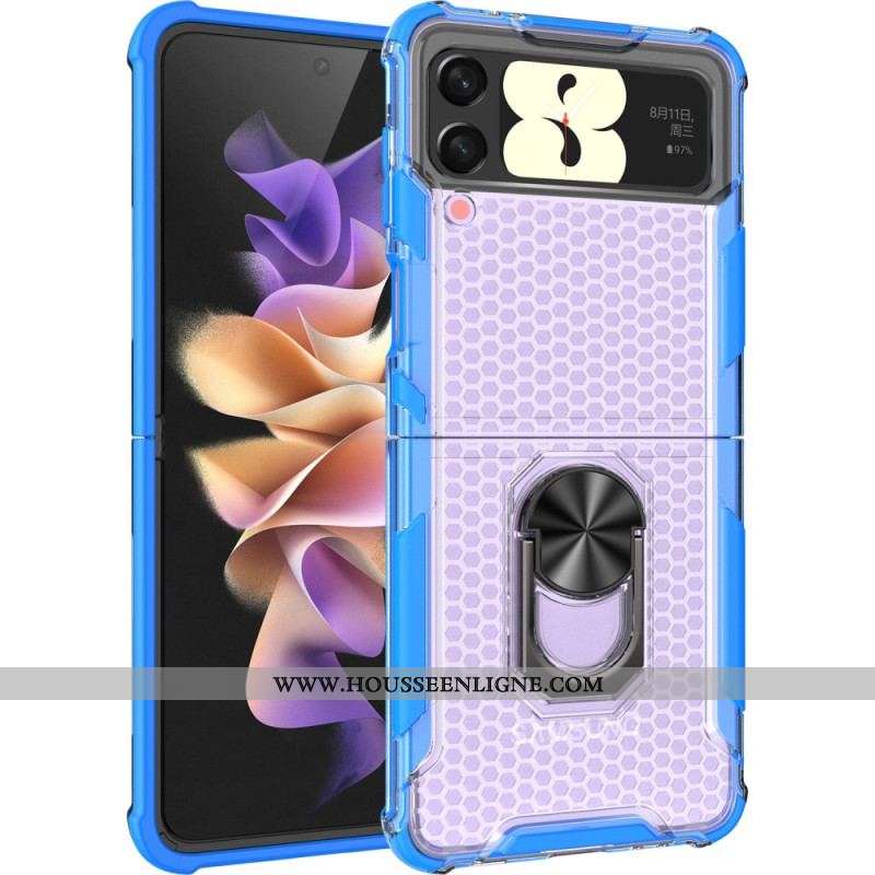 Coque Samsung Galaxy Z Flip 4 Nid d'Abeille avec Anneau-Support