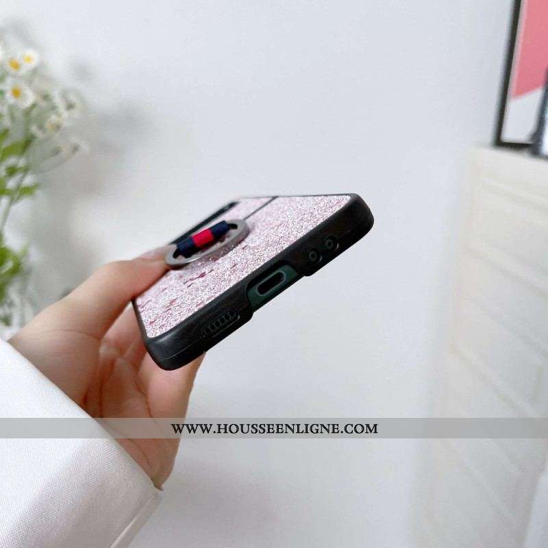 Coque Samsung Galaxy Z Flip 4 Paillettes avec Anneau