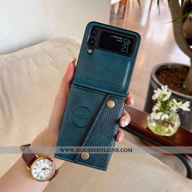 Coque Samsung Galaxy Z Flip 4 Porte-Cartes avec Bandoulière