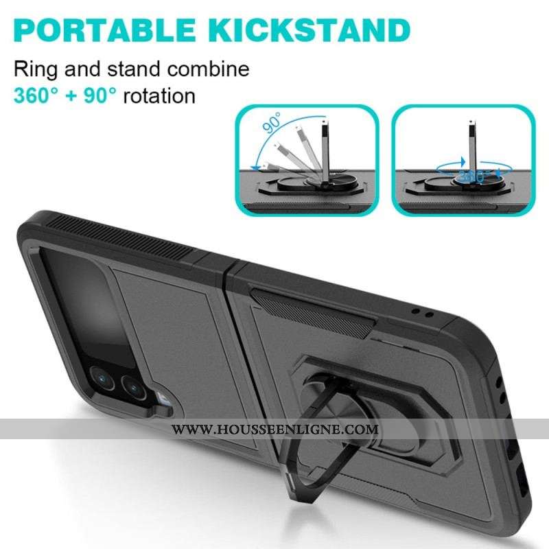 Coque Samsung Galaxy Z Flip 4 Rigide avec Anneau-Support
