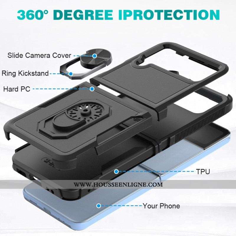 Coque Samsung Galaxy Z Flip 4 Rigide avec Anneau-Support