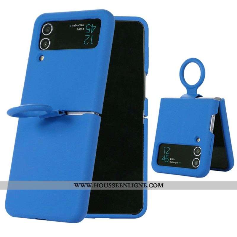Coque Samsung Galaxy Z Flip 4 Silicone Liquide avec Anneau