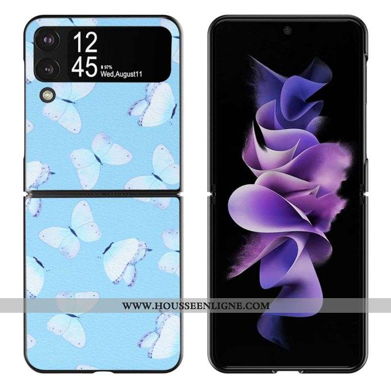 Coque Samsung Galaxy Z Flip 4 Simili Cuir Papillons