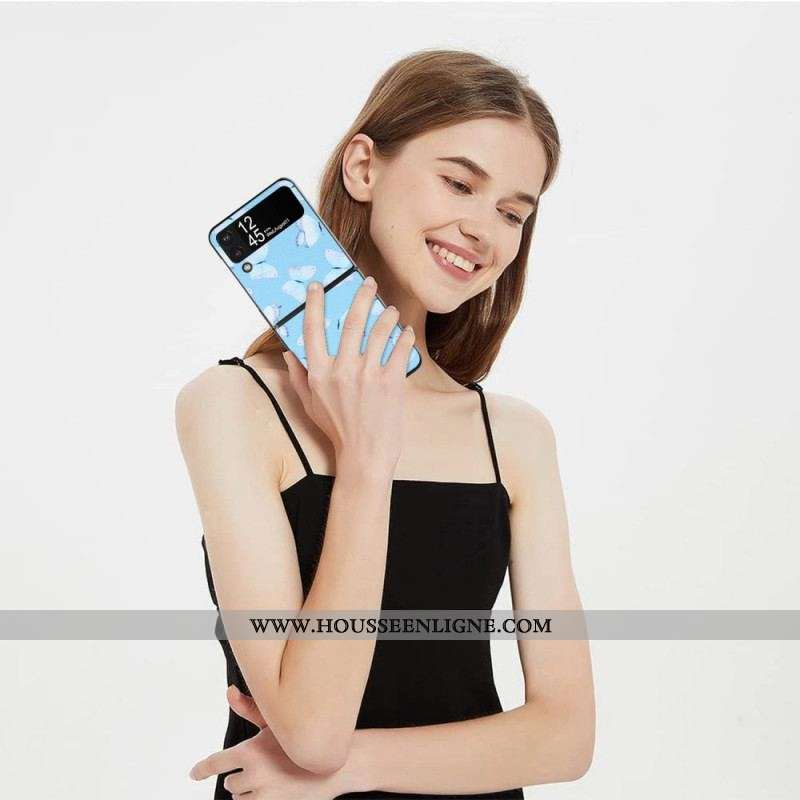 Coque Samsung Galaxy Z Flip 4 Simili Cuir Papillons