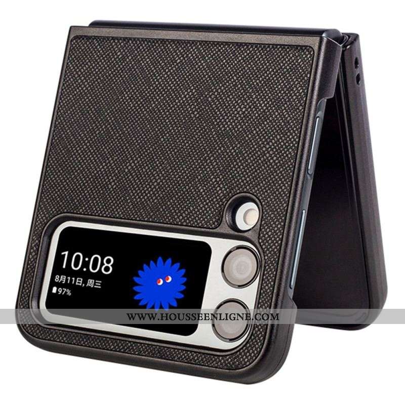 Coque Samsung Galaxy Z Flip 4 Simili Cuir Texturé