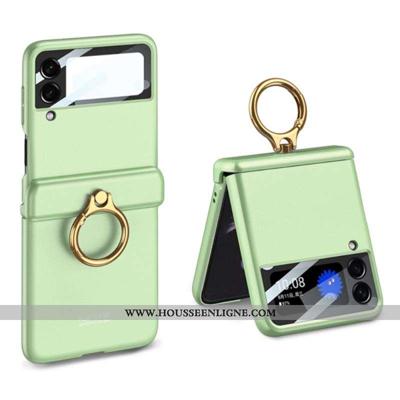 Coque Samsung Galaxy Z Flip 4 Solid Color avec Anneau GKK
