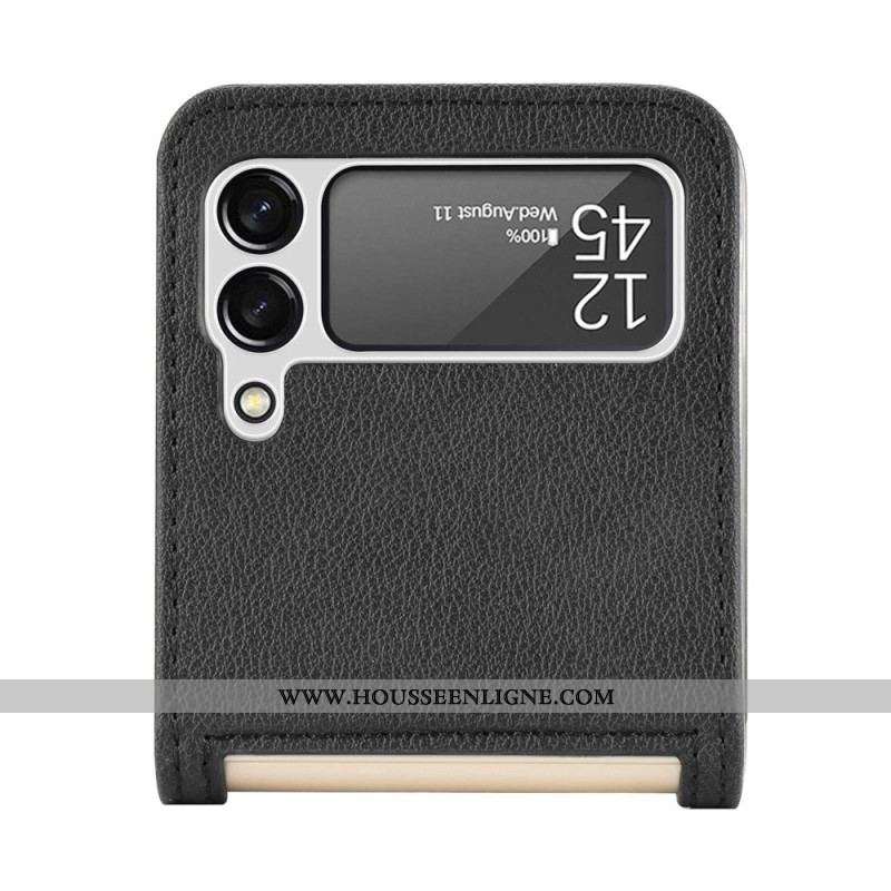 Coque Samsung Galaxy Z Flip 4 Style Cuir Litchi Porte-Carte