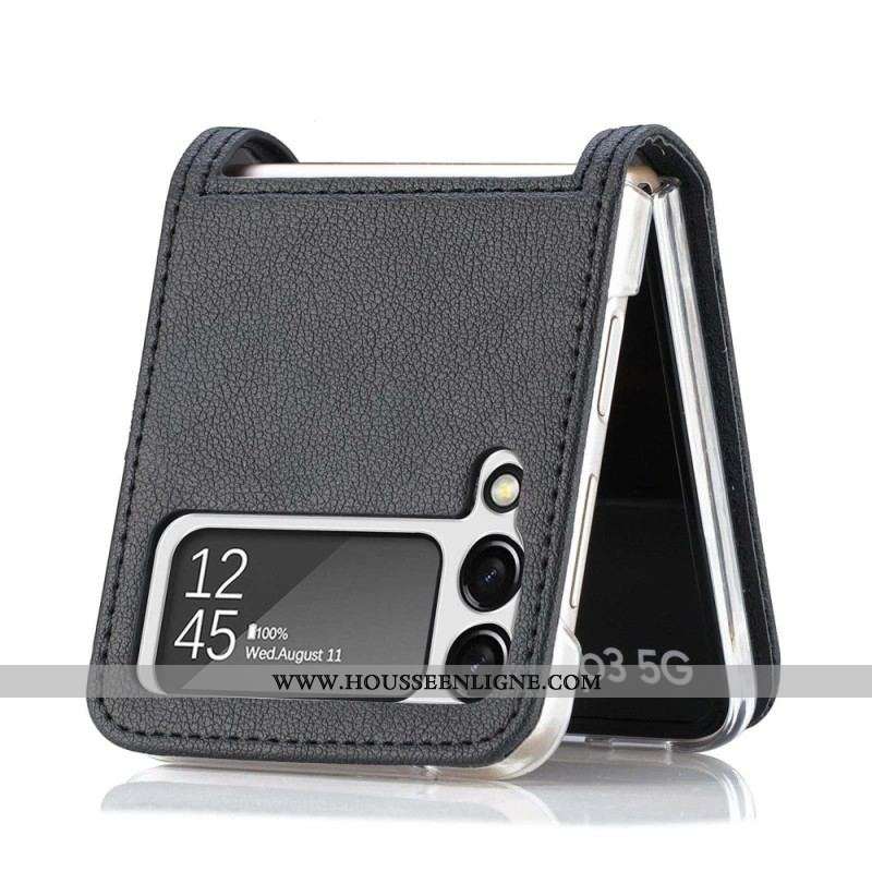 Coque Samsung Galaxy Z Flip 4 Style Cuir Litchi Porte-Carte
