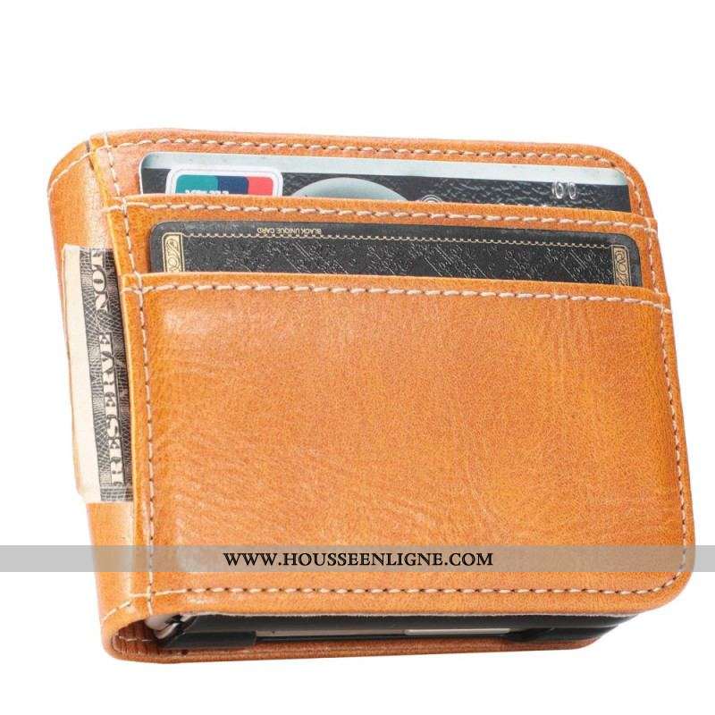 Coque Samsung Galaxy Z Flip 4 Style Cuir Porte-Cartes