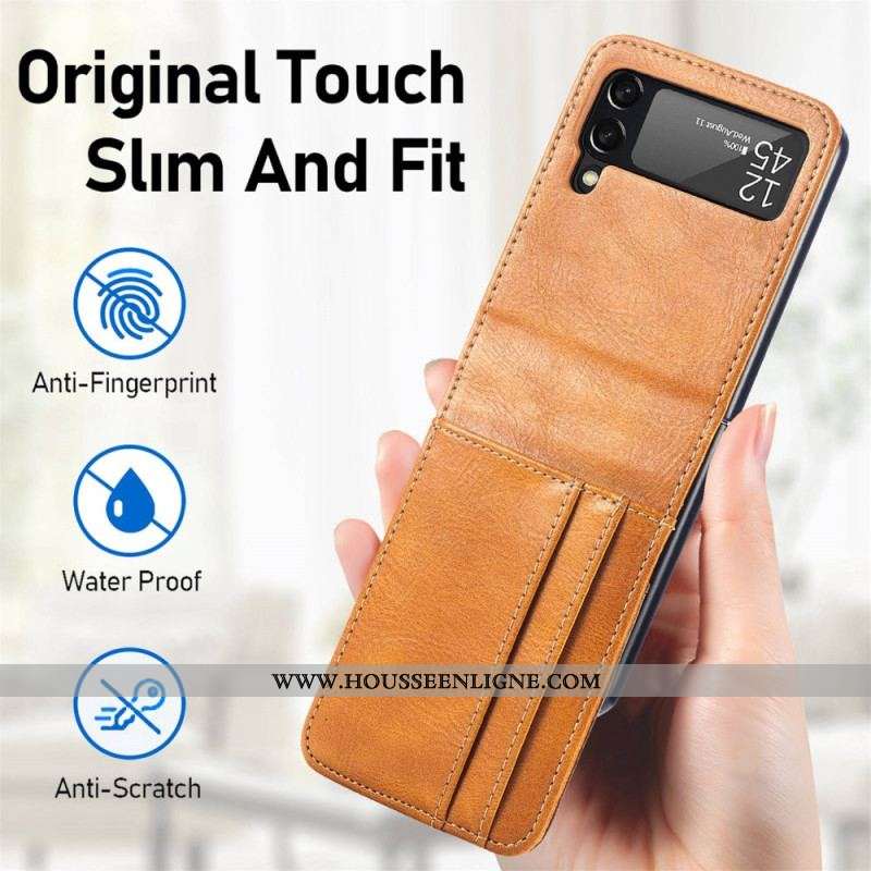 Coque Samsung Galaxy Z Flip 4 Style Cuir Porte-Cartes