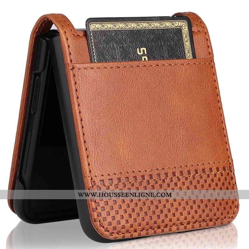 Coque Samsung Galaxy Z Flip 4 Style Cuir Vintage Porte-Carte