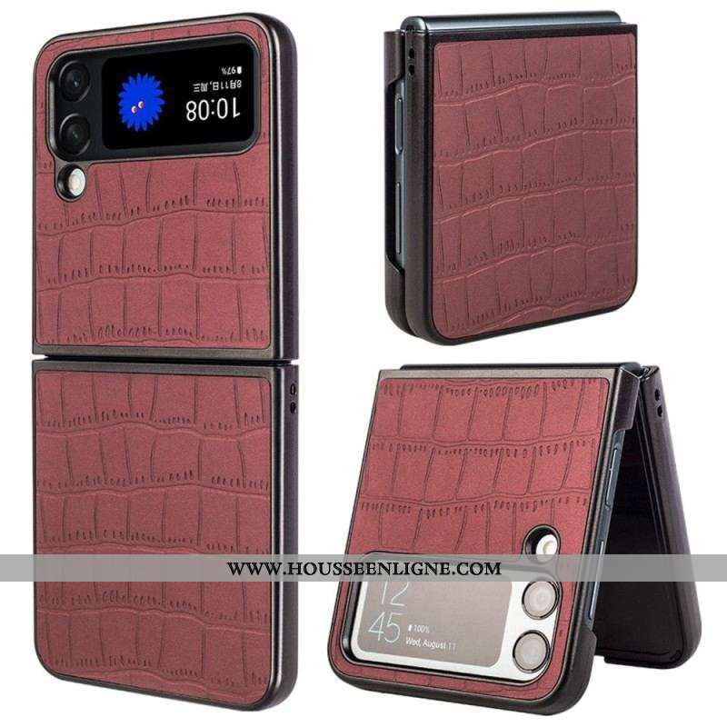 Coque Samsung Galaxy Z Flip 4 Style Peau de Crocodile