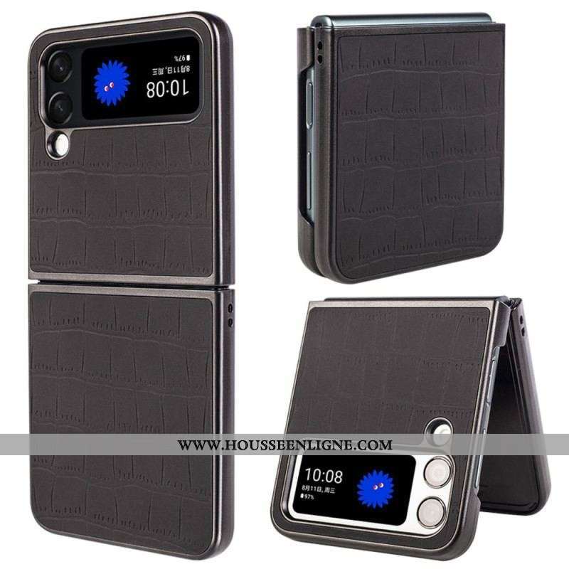 Coque Samsung Galaxy Z Flip 4 Style Peau de Crocodile
