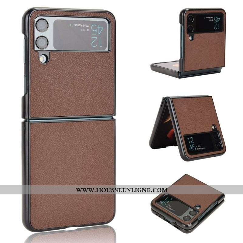 Coque Samsung Galaxy Z Flip 4 Texture Cuir Litchi