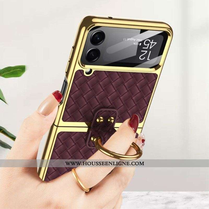 Coque Samsung Galaxy Z Flip 4 Tissée avec Anneau GKK