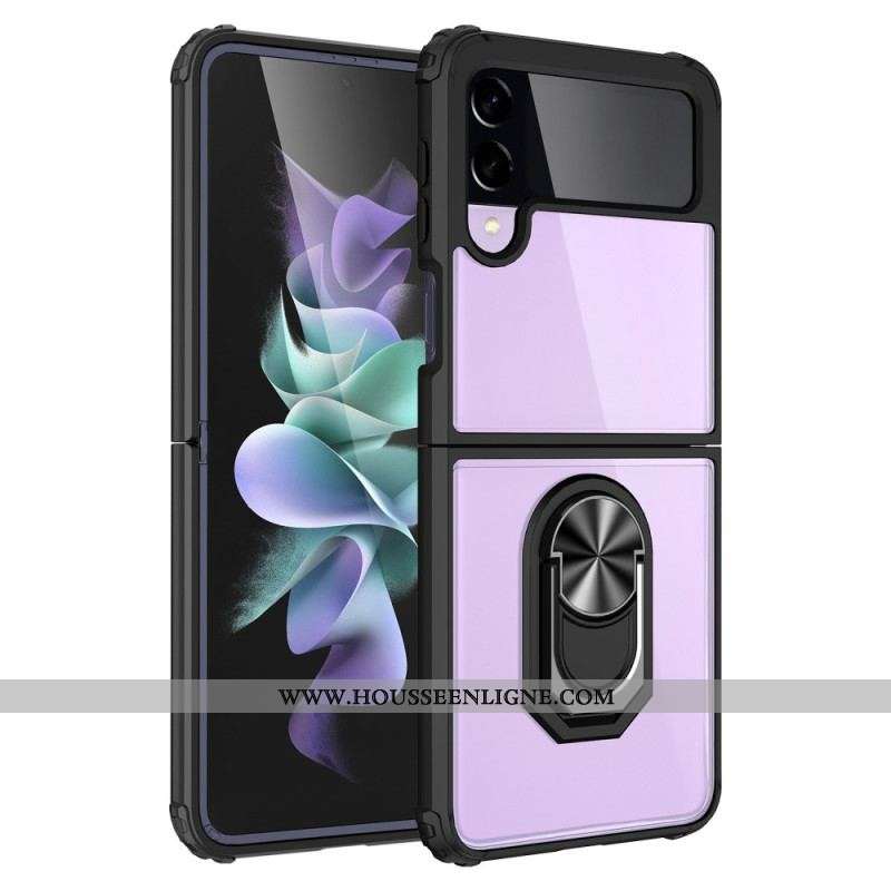 Coque Samsung Galaxy Z Flip 4 Transparente Anneau Métal