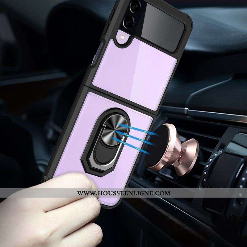 Coque Samsung Galaxy Z Flip 4 Transparente Anneau Métal