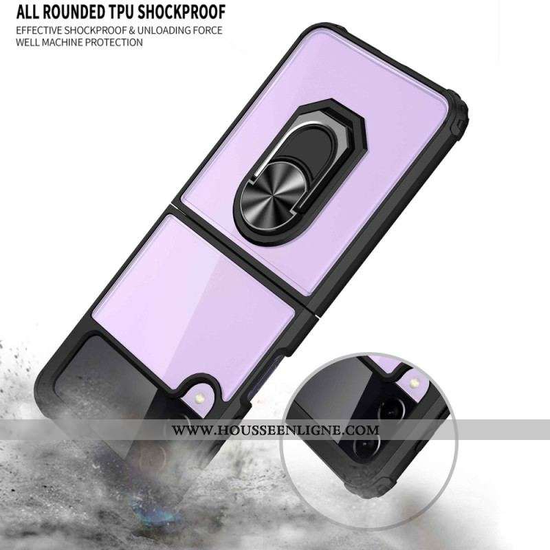 Coque Samsung Galaxy Z Flip 4 Transparente Anneau Métal