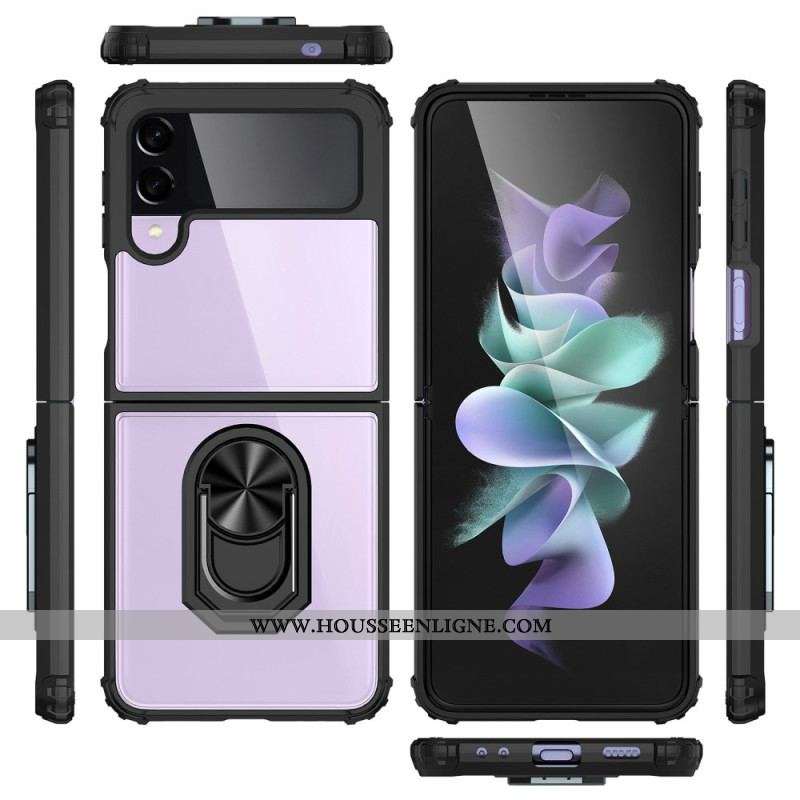 Coque Samsung Galaxy Z Flip 4 Transparente Anneau Métal
