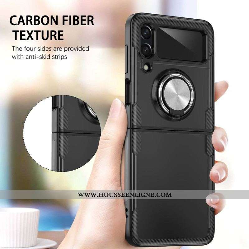 Coque Samsung Galaxy Z Flip 4 Transparente Anneau-Support