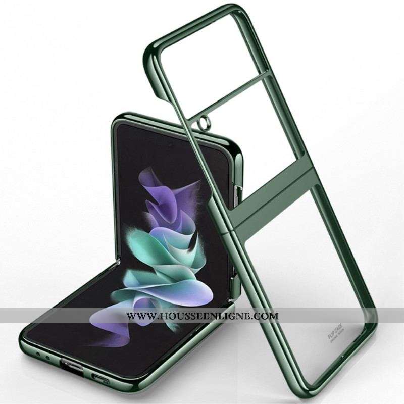 Coque Samsung Galaxy Z Flip 4 Transparente Contours Métallique