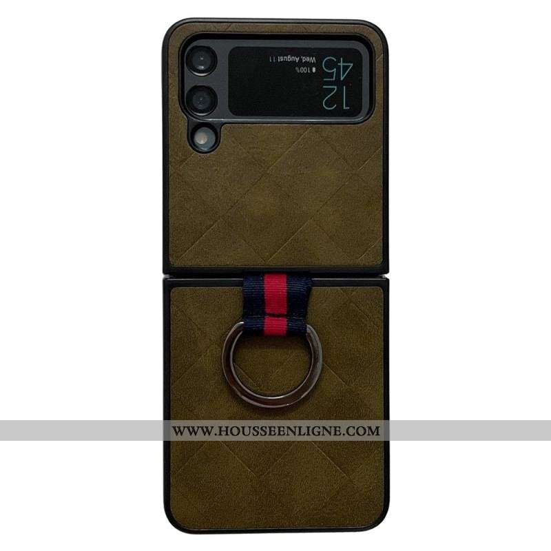 Coque Samsung Galaxy Z Flip 4 Tressée avec Anneau