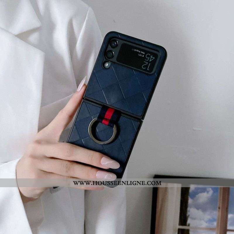 Coque Samsung Galaxy Z Flip 4 Tressée avec Anneau