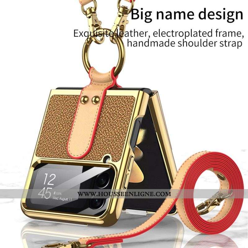 Coque Samsung Galaxy Z Flip 4 avec Bandoulière GKK