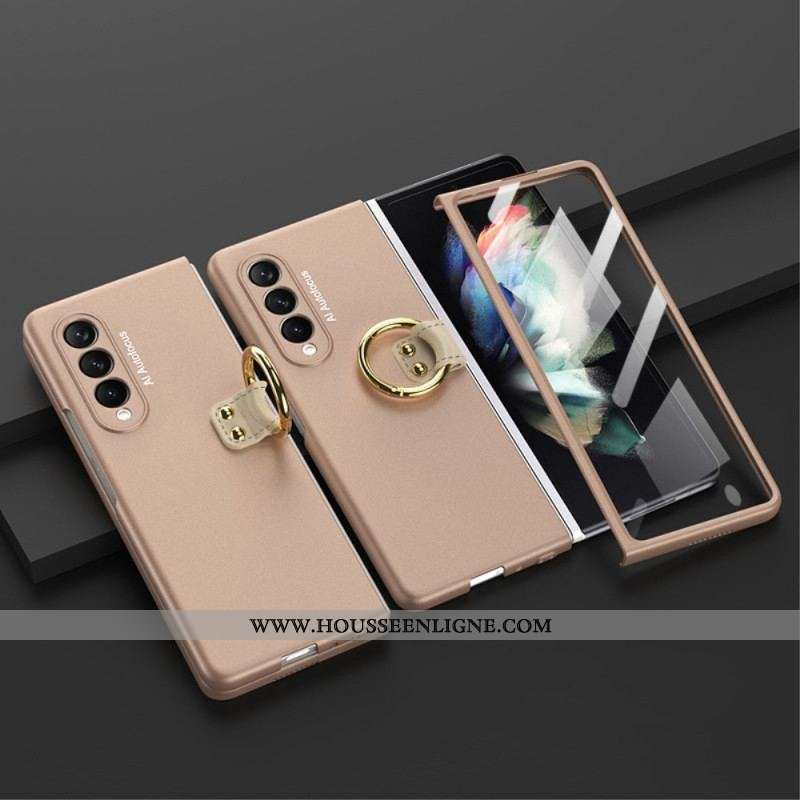 Coque Samsung Galaxy Z Fold 3 5G Anneau-Support et Protecteur Écran GKK