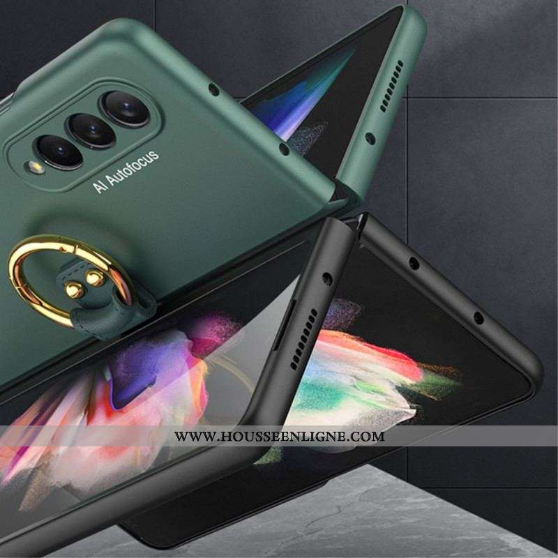 Coque Samsung Galaxy Z Fold 3 5G Anneau-Support et Protecteur Écran GKK
